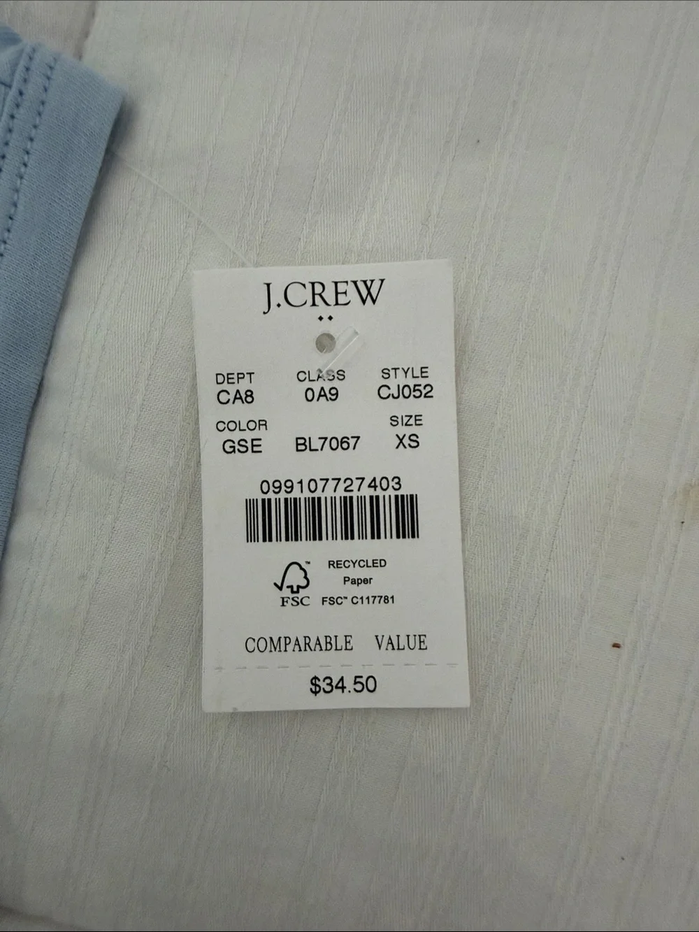 J. Crew Women's Pale Blue Scoop Neck Tank